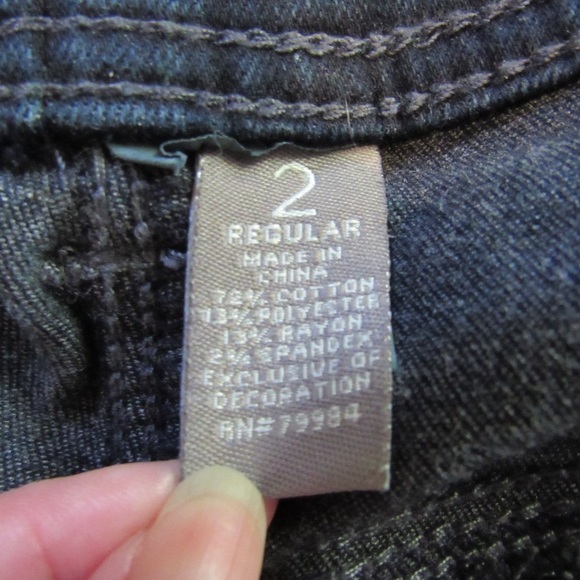 Chicos So Slimming Jeans Size 2 / 12 Dark Wash Straight Leg Mid Rise Classic - Picture 10 of 10